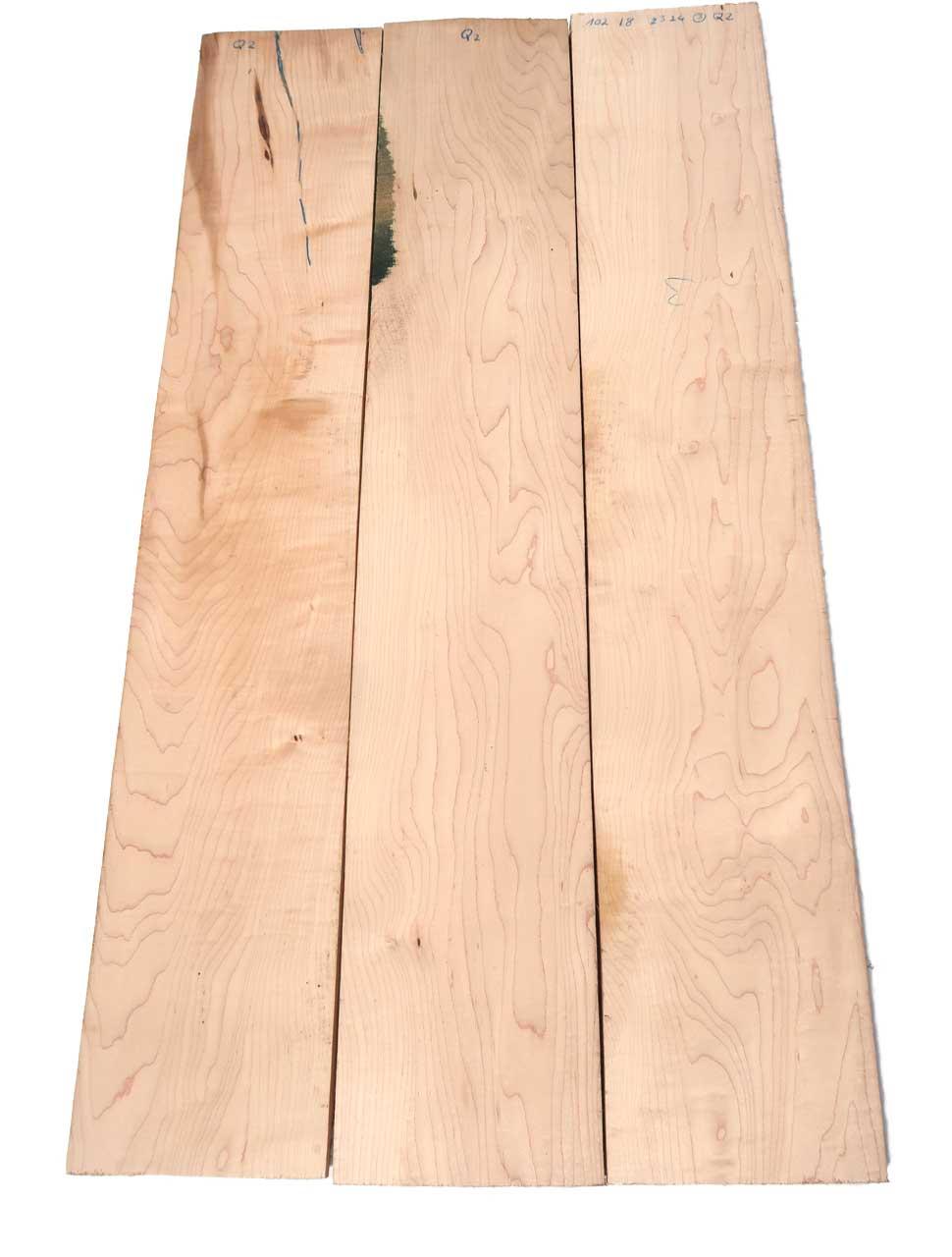 3x Ahornholz Ahorn Holz Brett DIY 102x18cm x 23-24mm #Q2