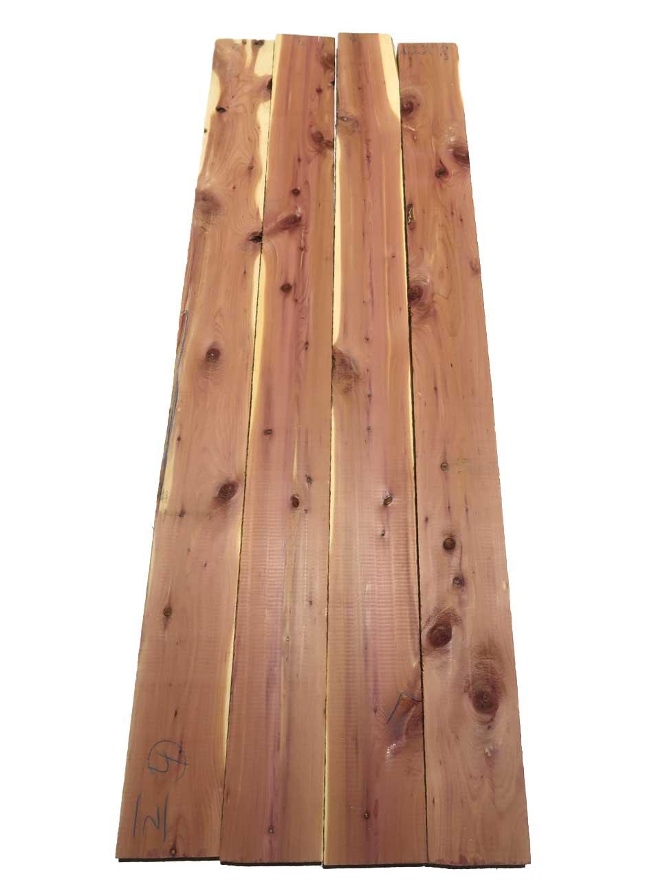 4x Aromatische Rotzeder Zeder Holz 126x10,5cm x 24mm #T2