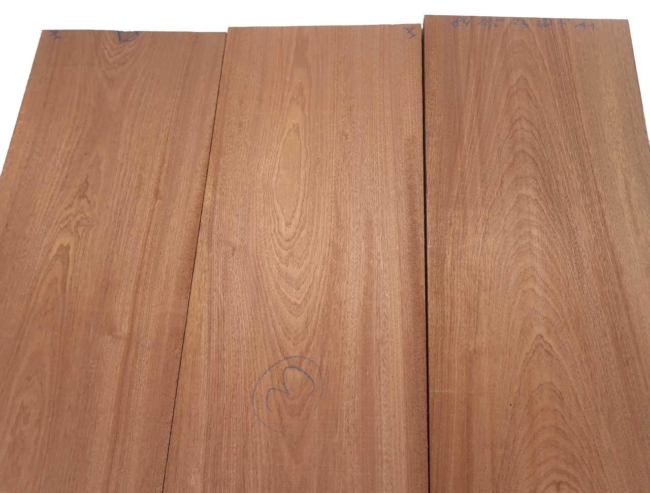 3x Mahagoni Holz Brett Massivholz Sapeli DIY 84x28,5cm x 23mm #A1