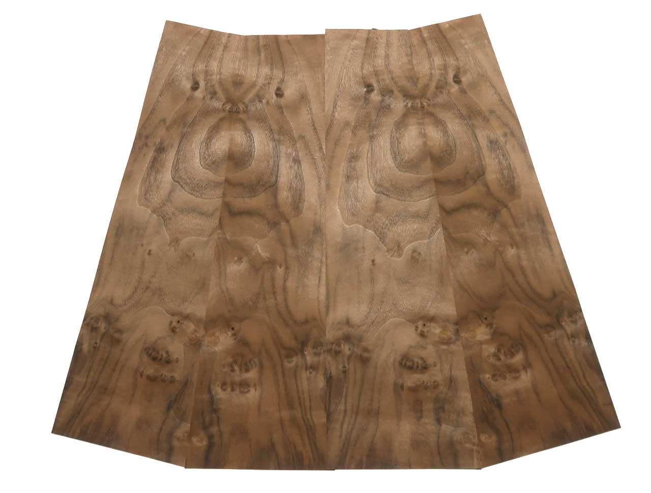 Nussbaum Wurzelholz Furnier Intarsien 54x11-17cm 8 Blätter