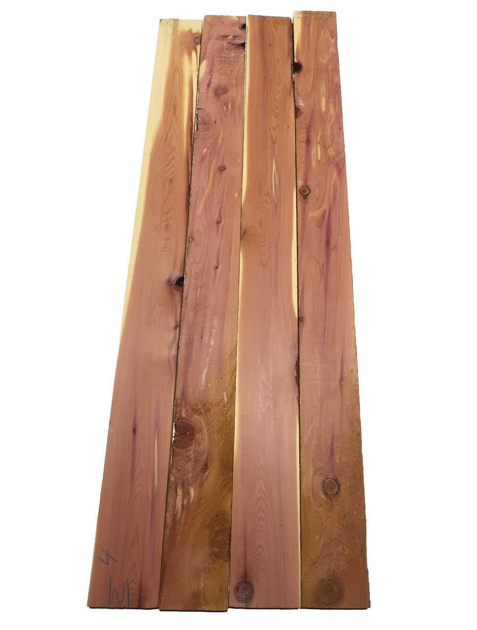 4x Aromatische Rotzeder Zeder Holz 131x10,5-11cm x 24mm #T4