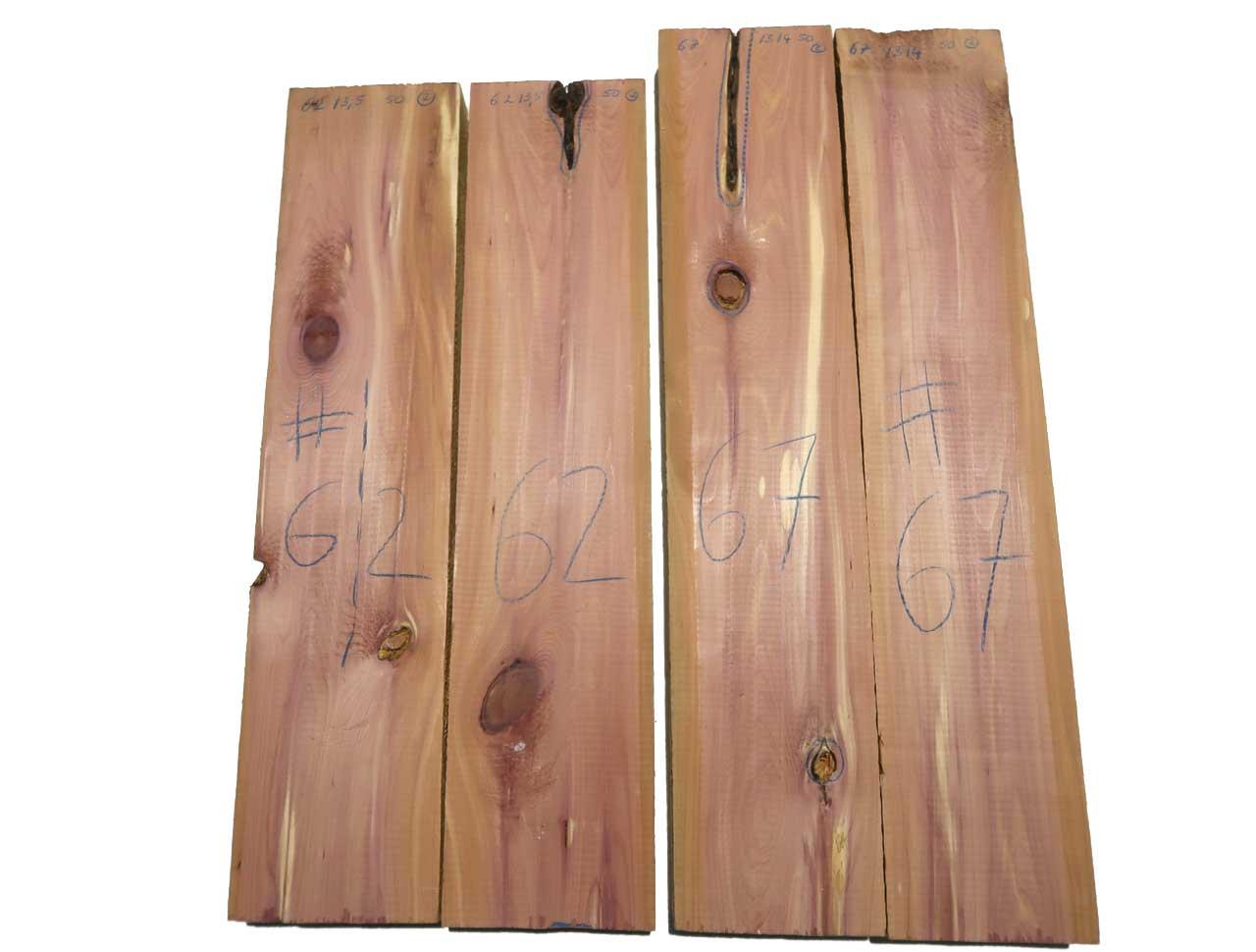 2x Aromatische Rotzeder Zeder Holz 62x13,5cm x 50mm #62