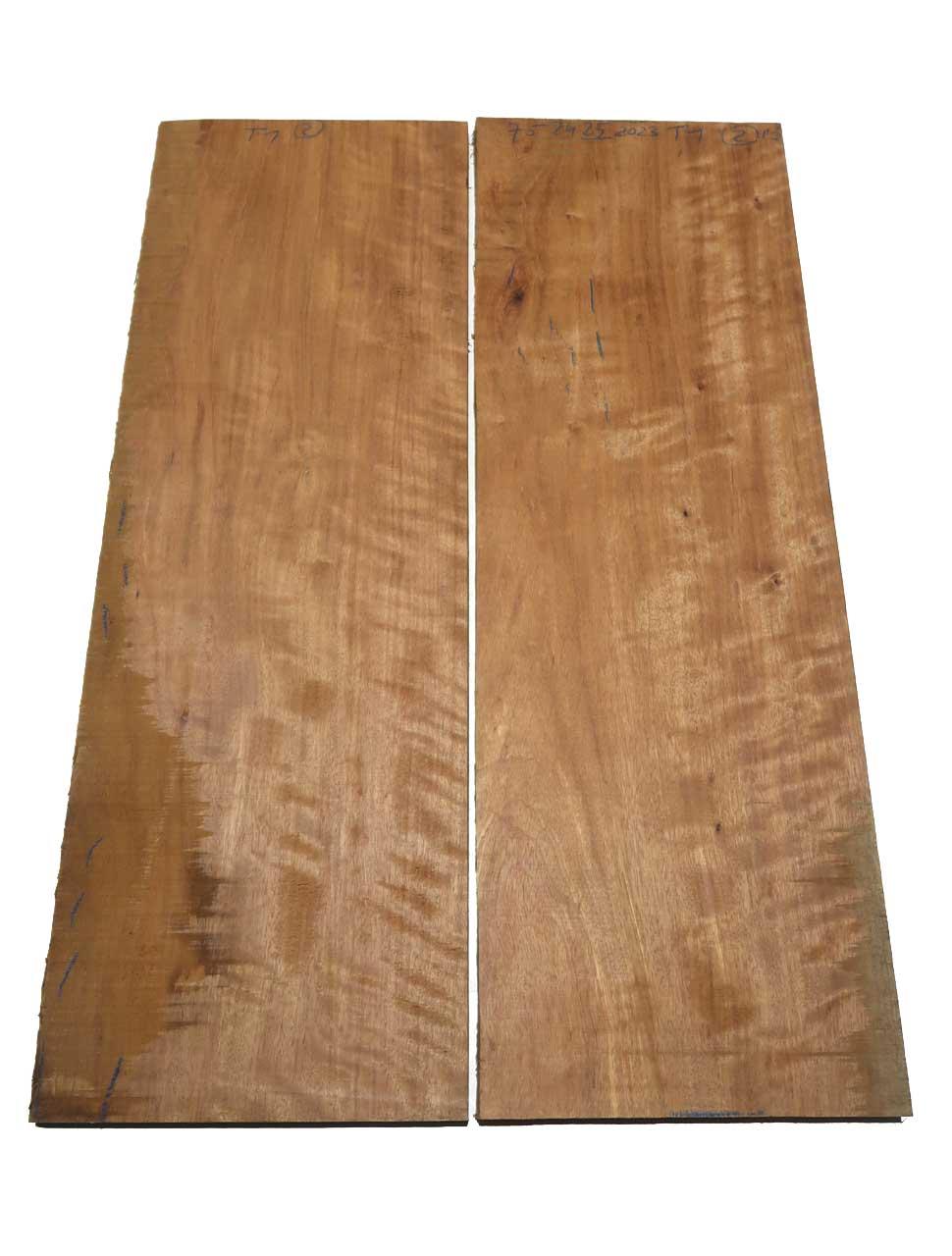 2x Bubinga Holz Rosenholz Brett 75x24-25cm x 20-23mm #T1