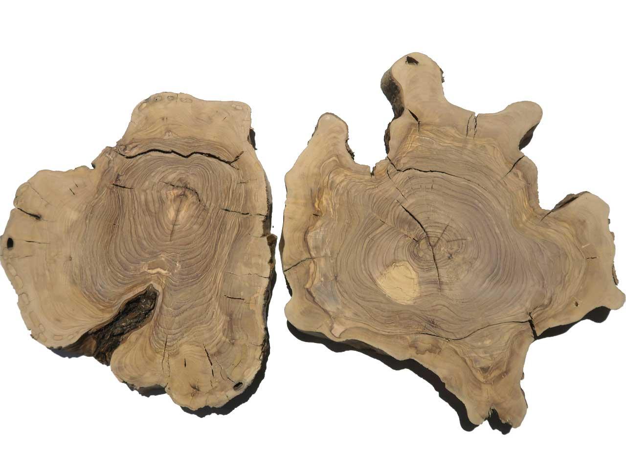 2x Oliven Wurzelholz Holz für Epoxid 31-36x27-32cm x 28-30mm #V5
