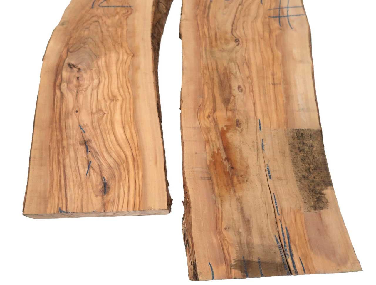 1x Olivenholz Brett Olivenbaum Holz 92x14-21cm x 37-39mm