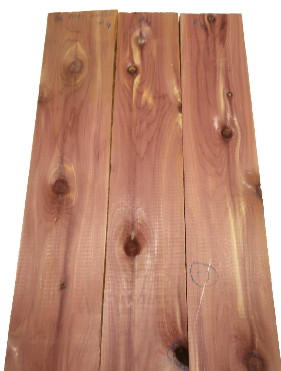 3x Aromatische Rotzeder Zeder Holz 86x10-11cm x 50mm #Z4