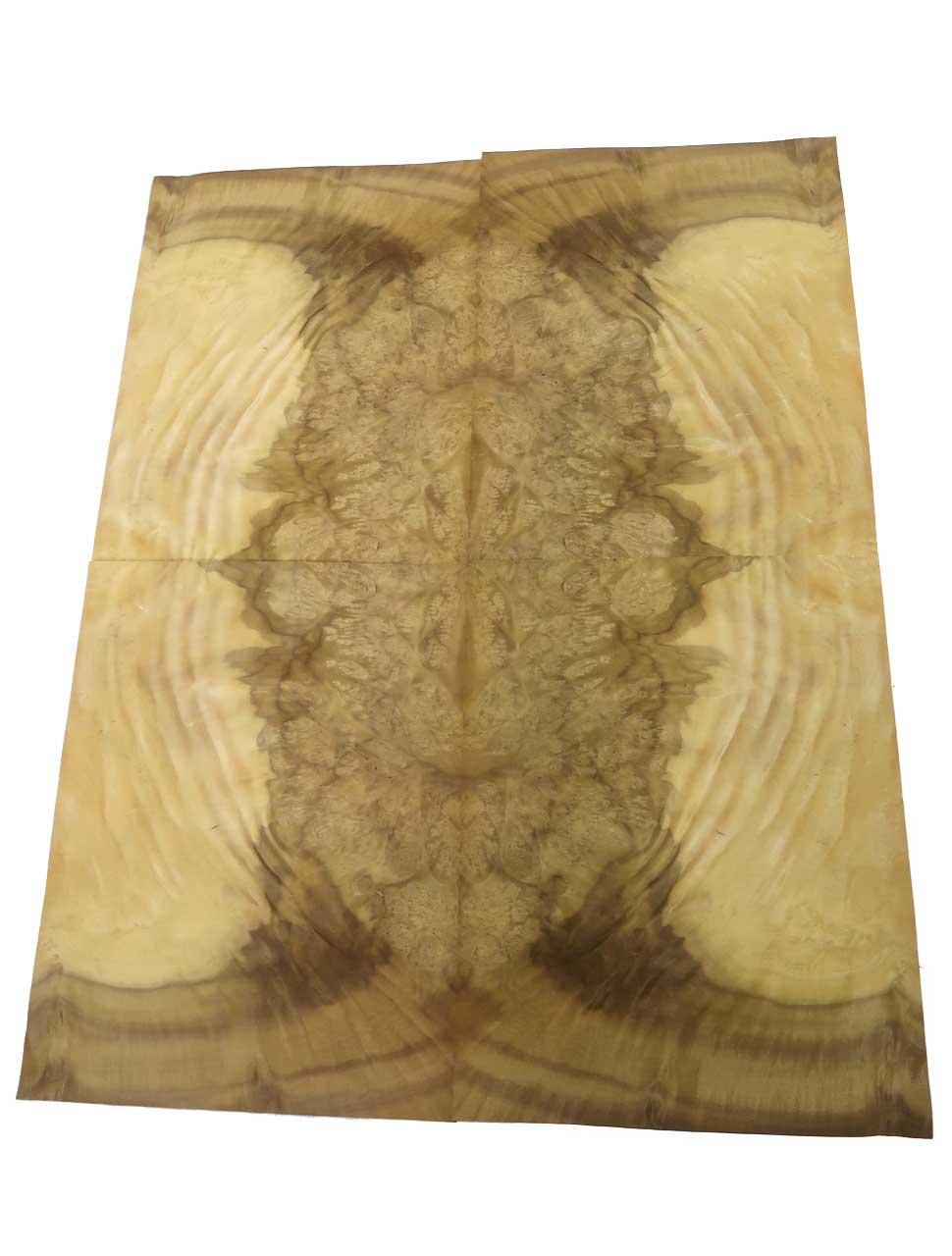 Laurel Wurzelholz Furnier Maserholz f Intarsien 46x43cm 4 Blätter