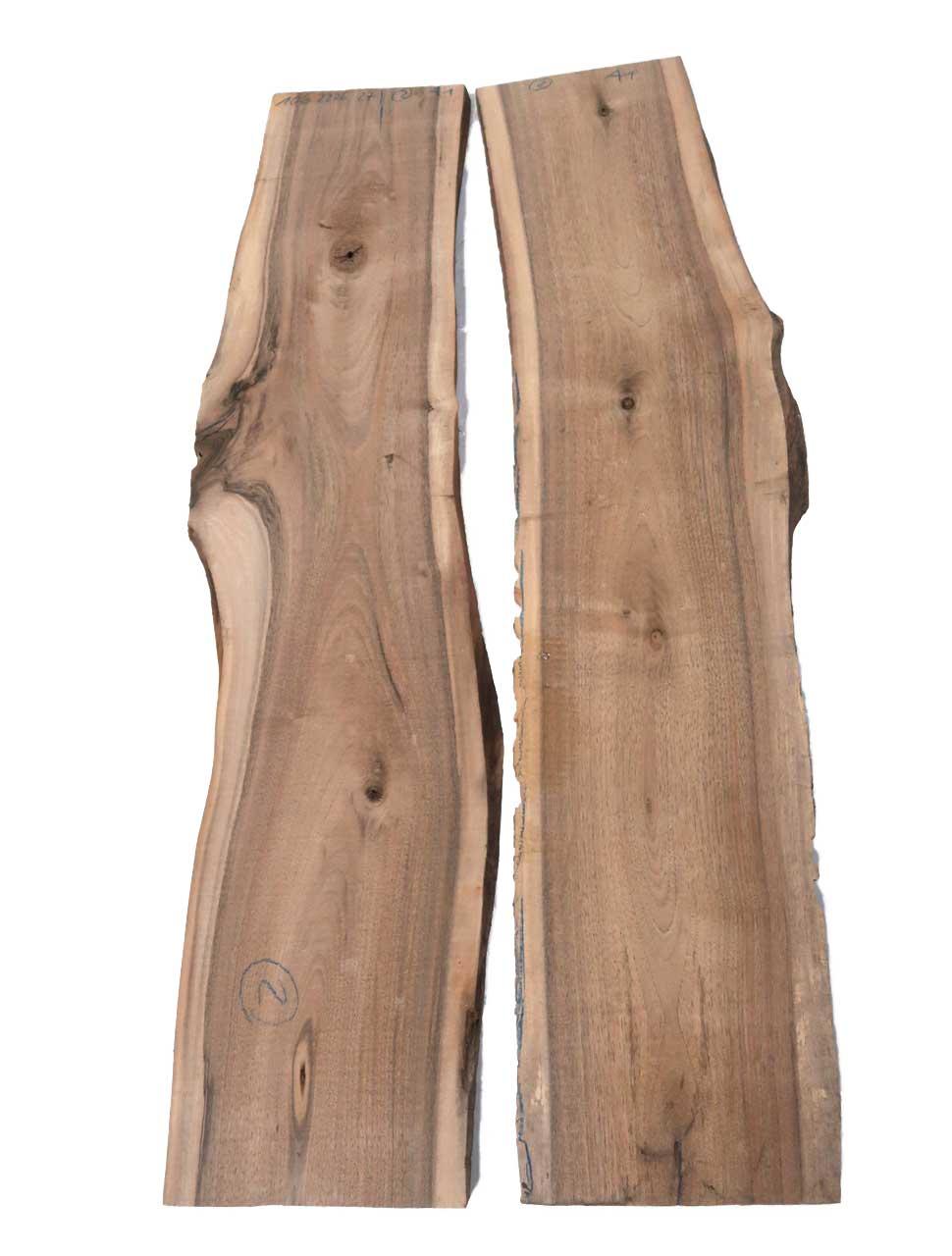 2x Walnussholz Brett Nussbaumholz EU 106x22-26cm x 27mm #A1
