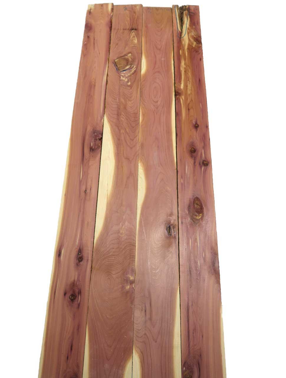 4x Aromatische Rotzeder Zeder Holz 129x10-11,5cm x 24mm #V6