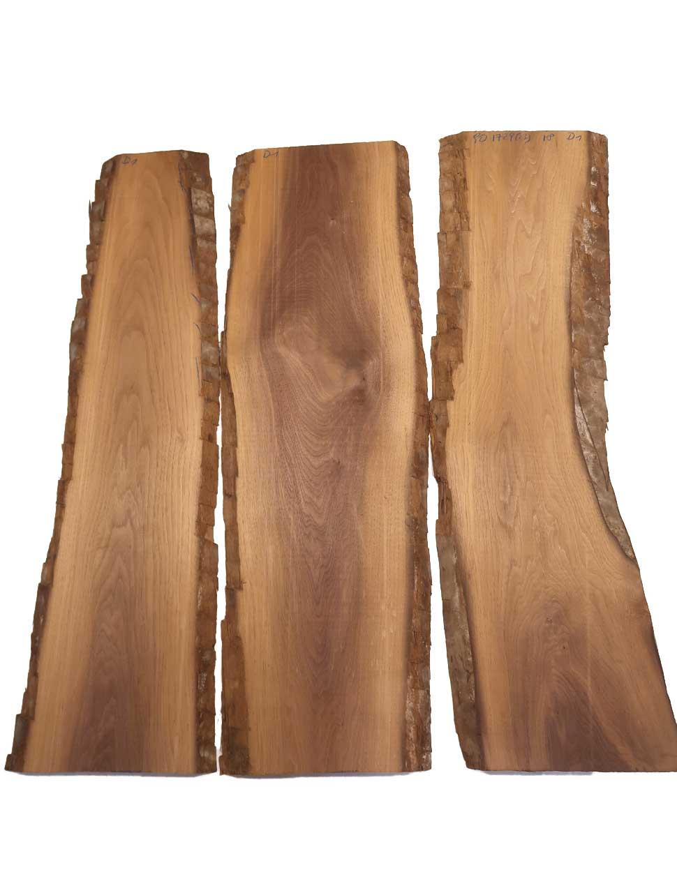 3x Walnuss Holz Nussbaumholz 90x17-29cm x 18mm #D1