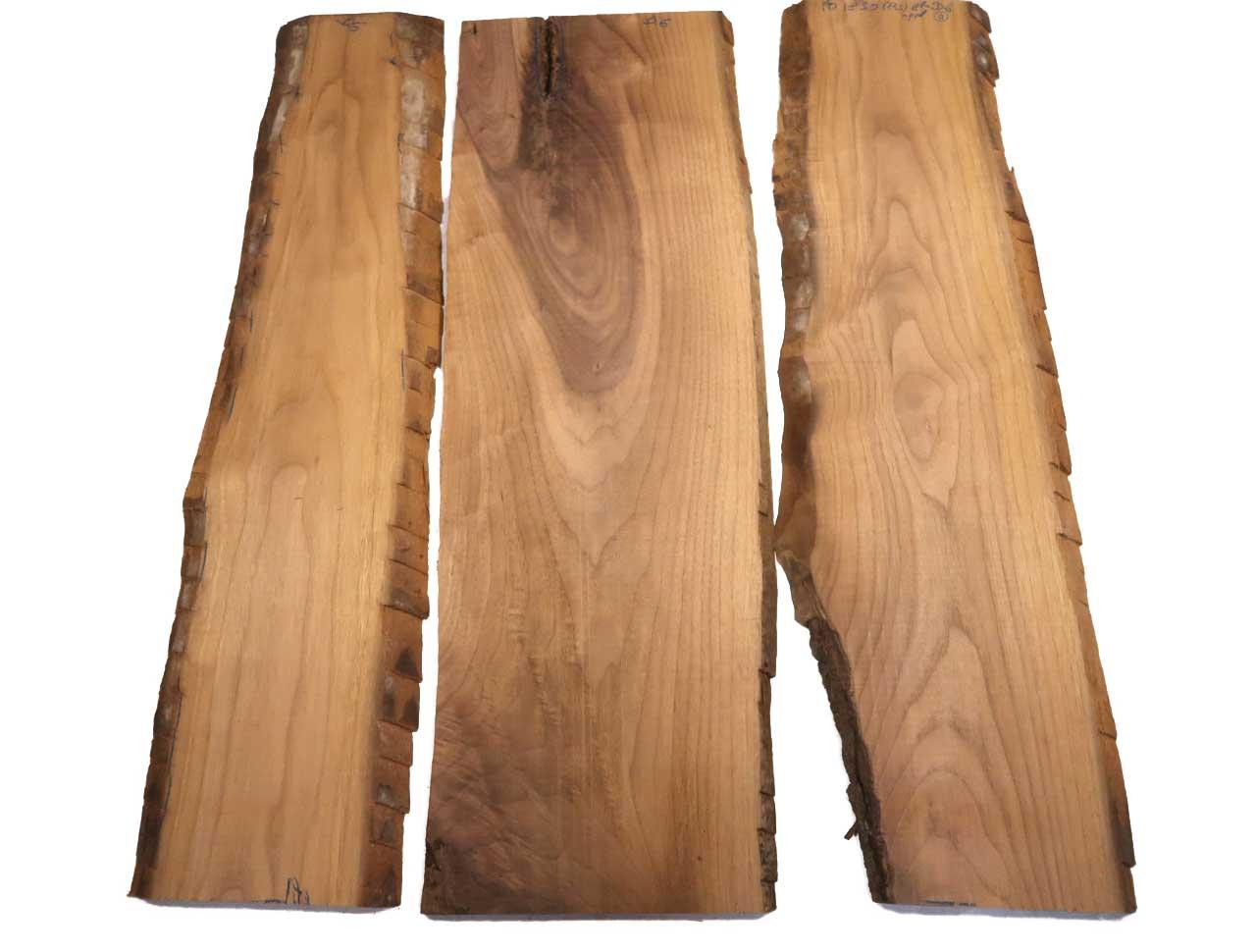 3x Walnuss Holz Nussbaumholz 90x18-30cm x 18mm #D6 B-Ware