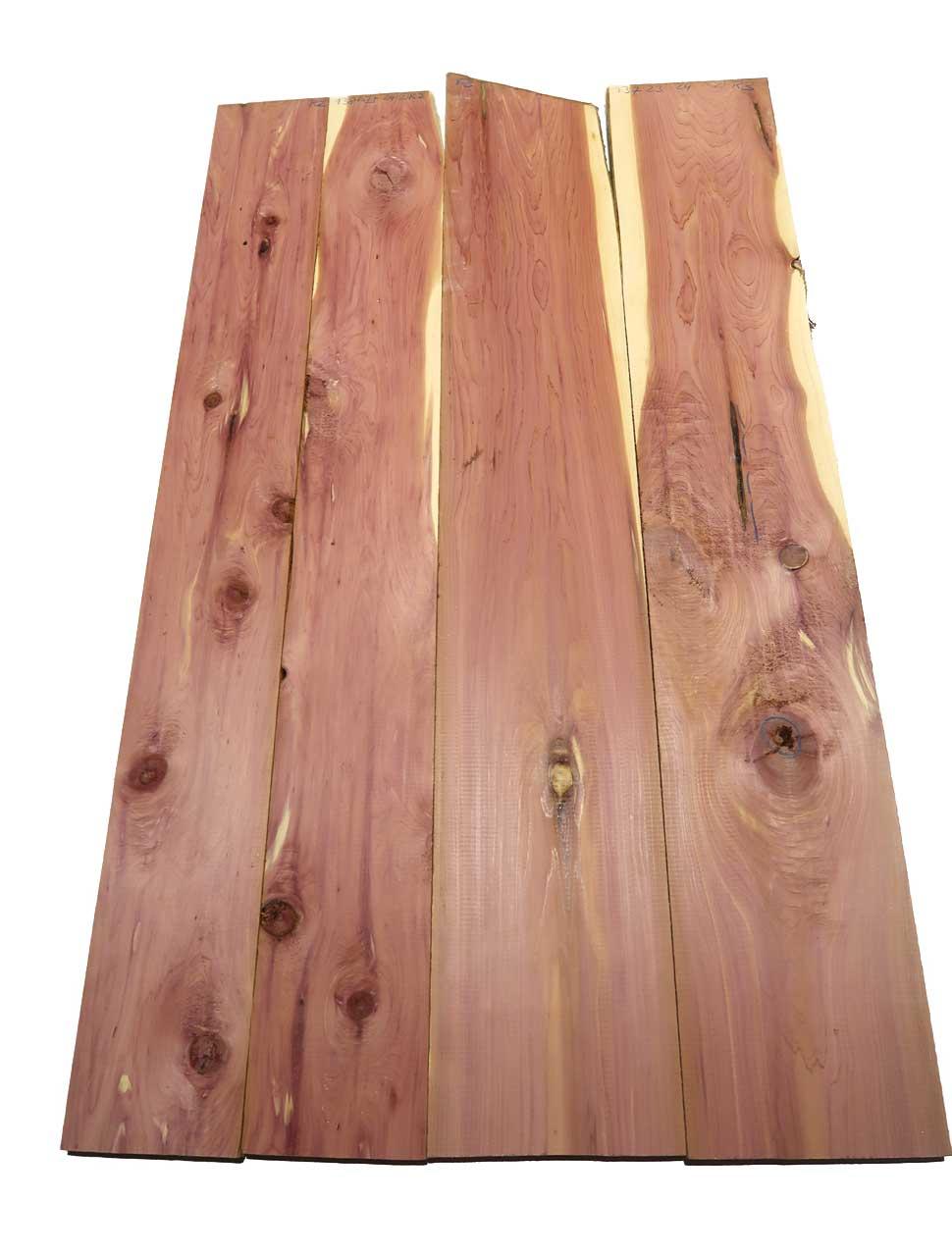 2x Aromatische Rotzeder Zeder Holz 138x15-17cm x 24mm #R2