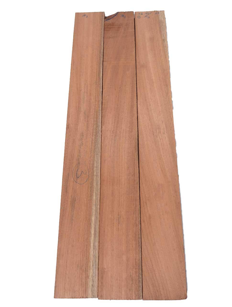 3x Mahagoni Holz Brett Massivholz Sapeli DIY 92x10,5cm x 23mm #M3