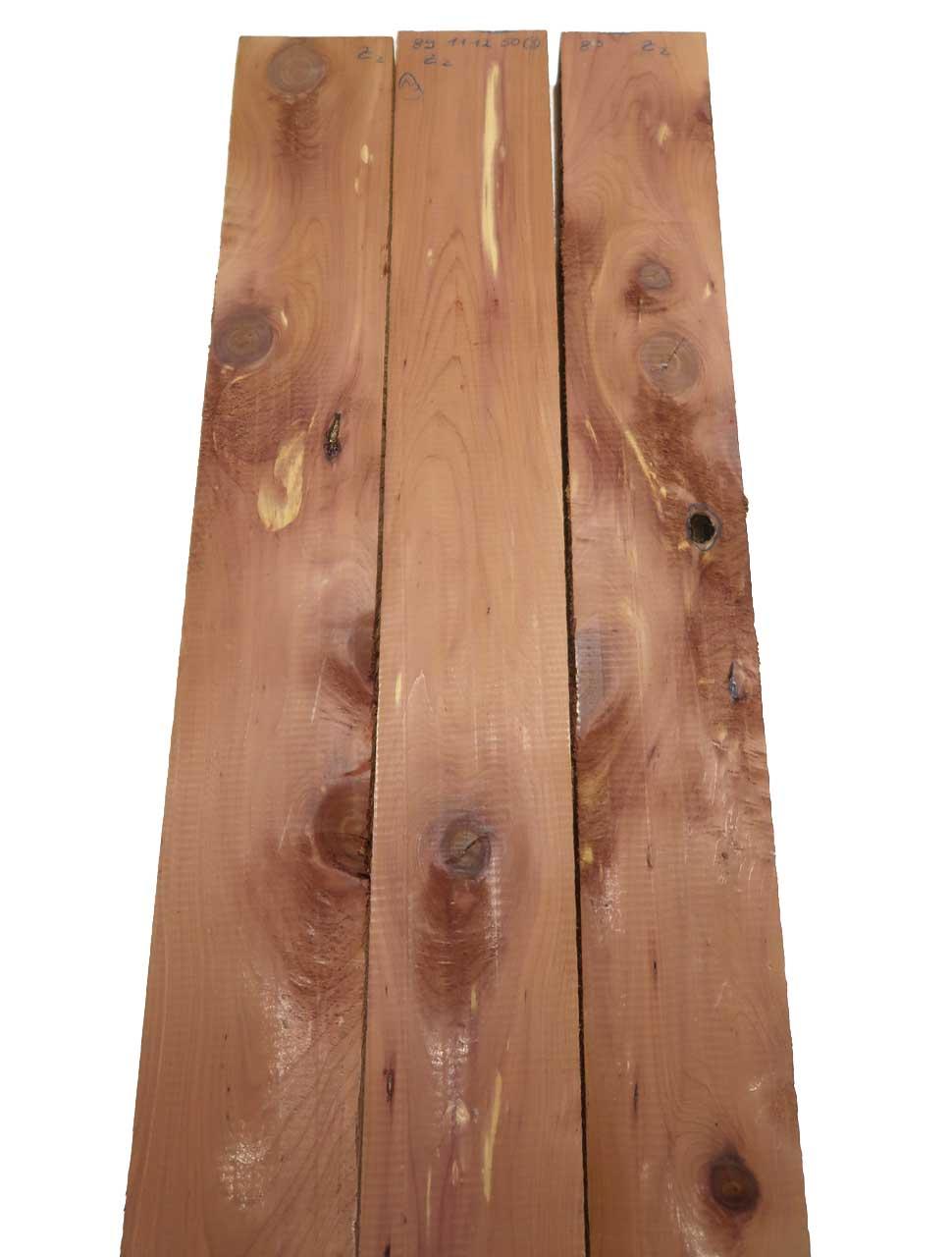 3x Aromatische Rotzeder Zeder Holz 89x11-12cm x 50mm #Z2