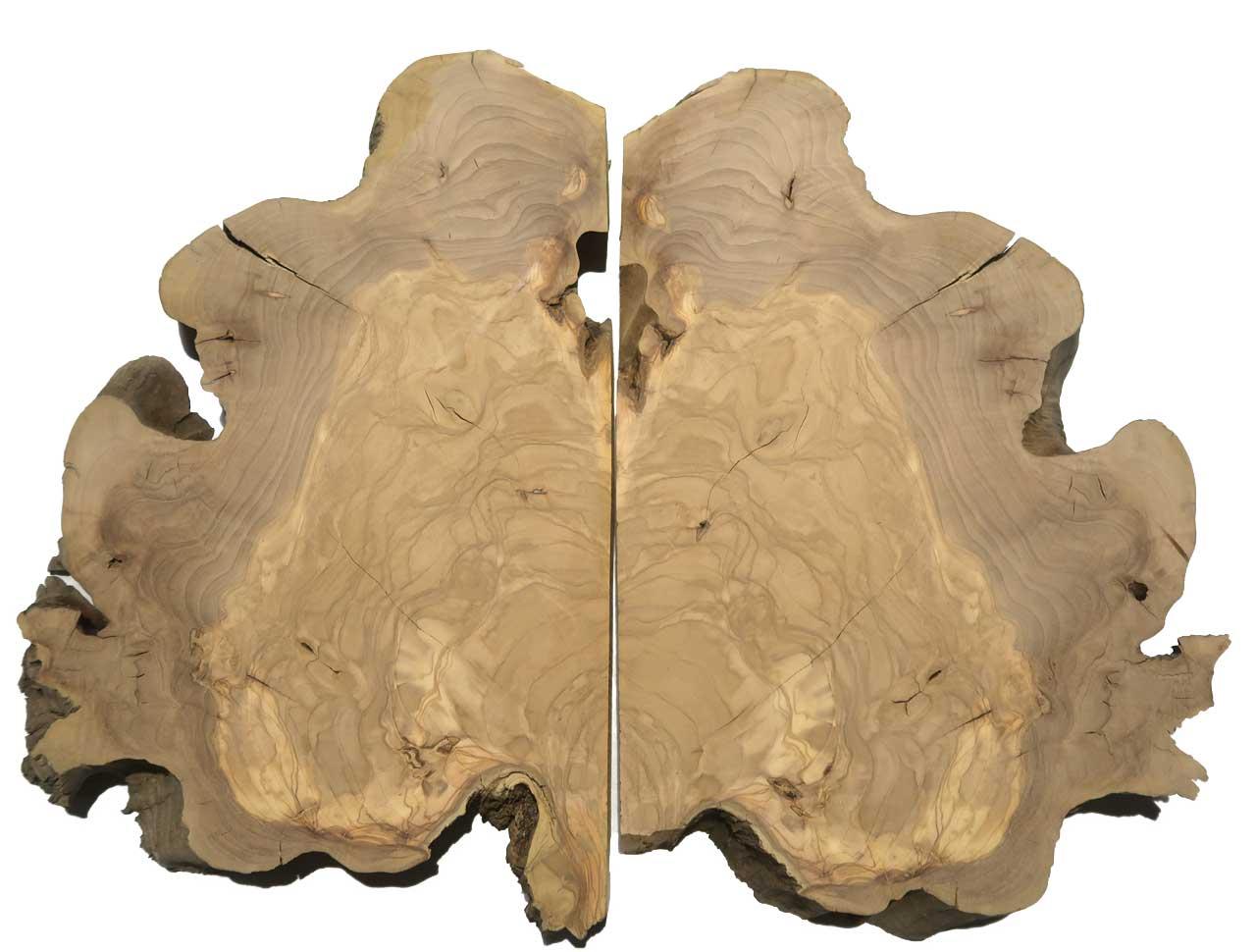 2x Oliven Wurzelholz Holz für Epoxid 50x32cm x 33-35mm #L6