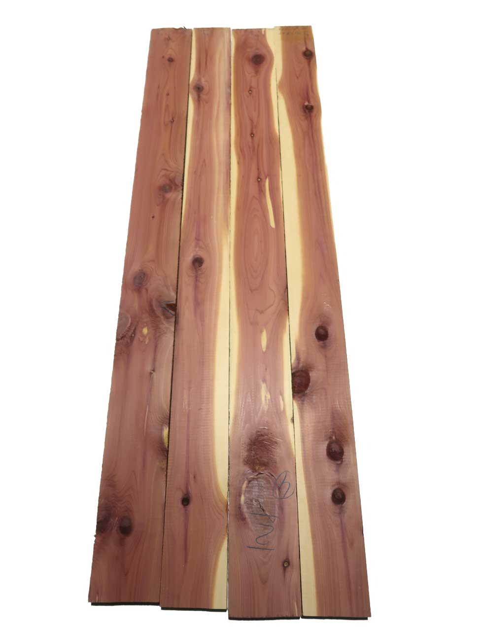 4x Aromatische Rotzeder Zeder Holz 125x9,5-10cm x 24mm