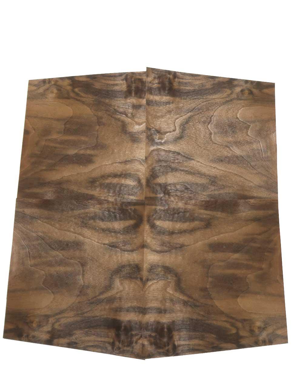 Nussbaum Wurzelholz Furnier Intarsien 26x24-25cm 23 Blätter