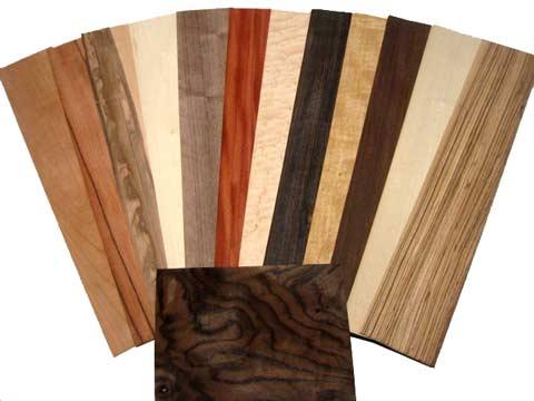 Veneer Mix 5 species Zebrano Apple Mahogany Wenge + Burl