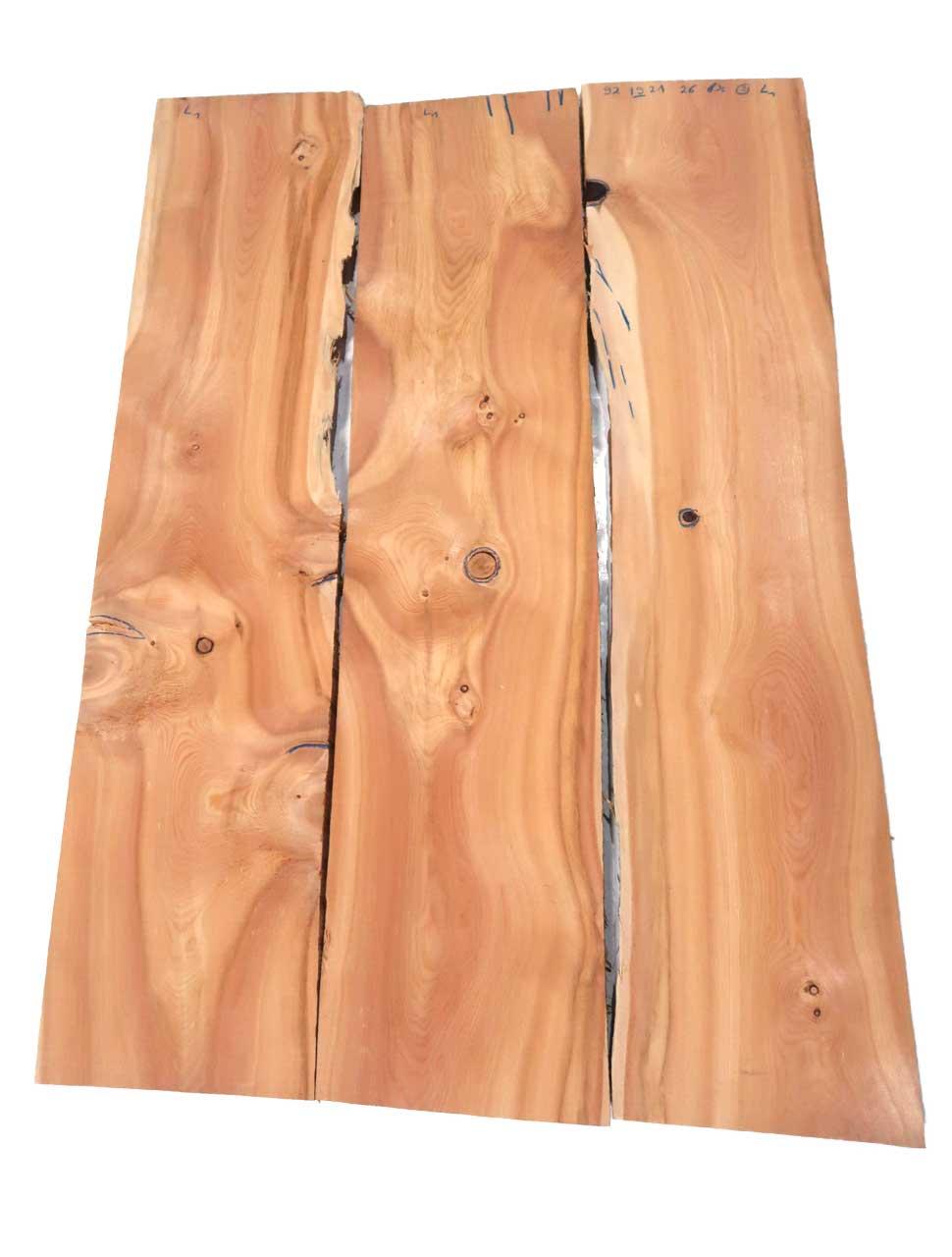 3x Lärche Holz Brett Lärchenholz rustikal 92x19-21cm x 26mm #L1