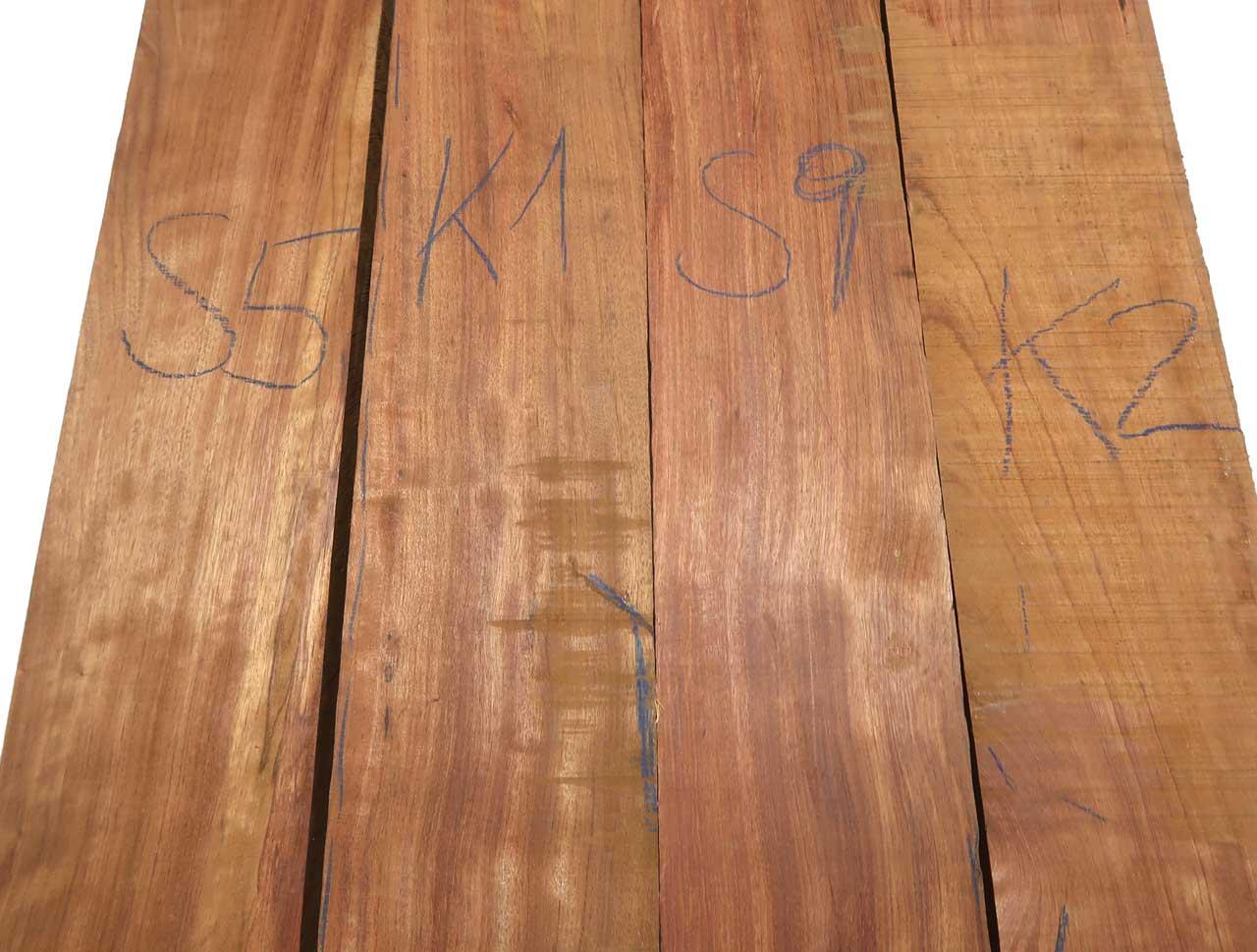 1x Bubinga Holz Rosenholz Bohle 125x15-15,5cm x 59-61mm #S5