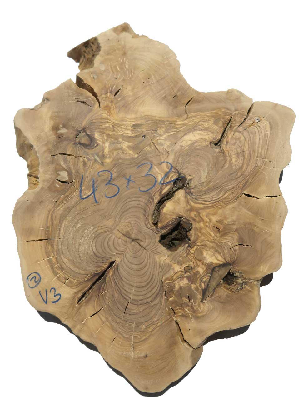 2x Oliven Wurzelholz Holz für Epoxid 43x32cm x 28-30mm #V3