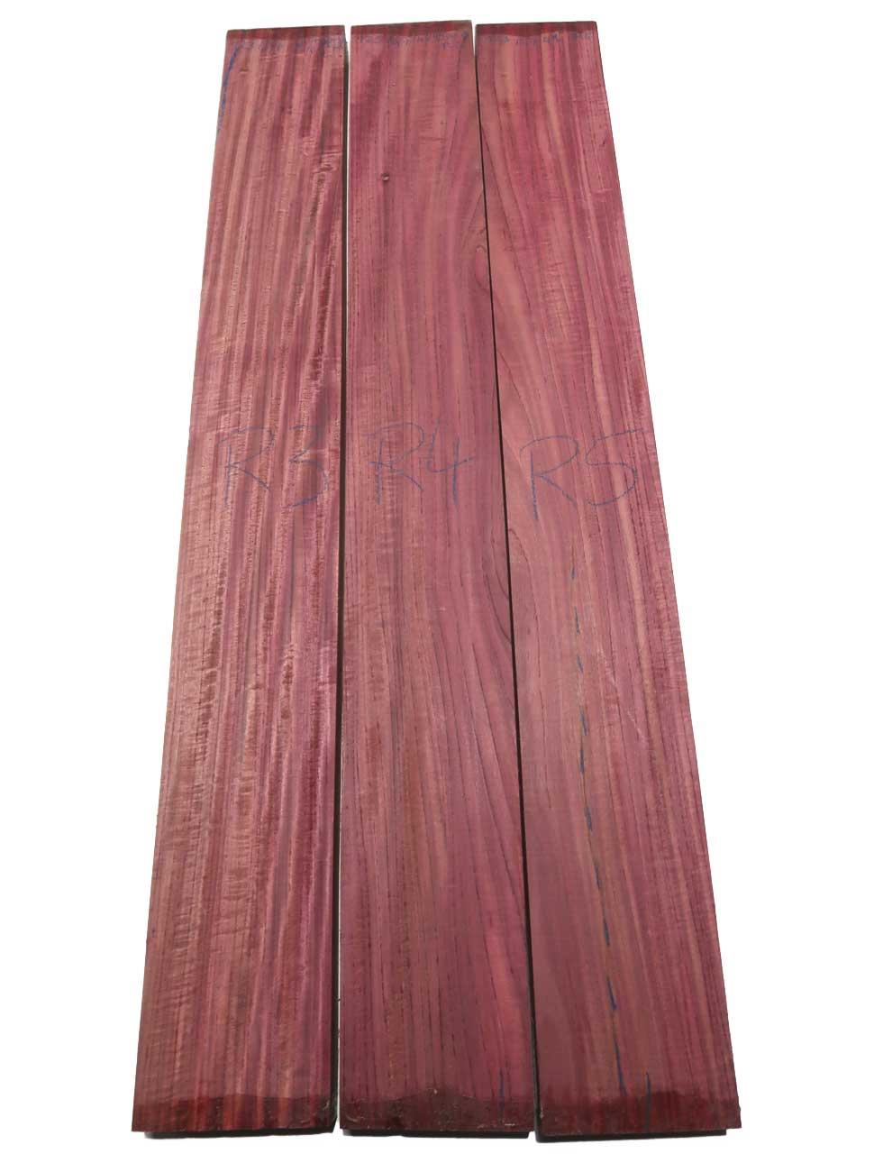 1x Amarant Riegel Holz Purpleheart Curly 123x15,7cm x 48mm #R3